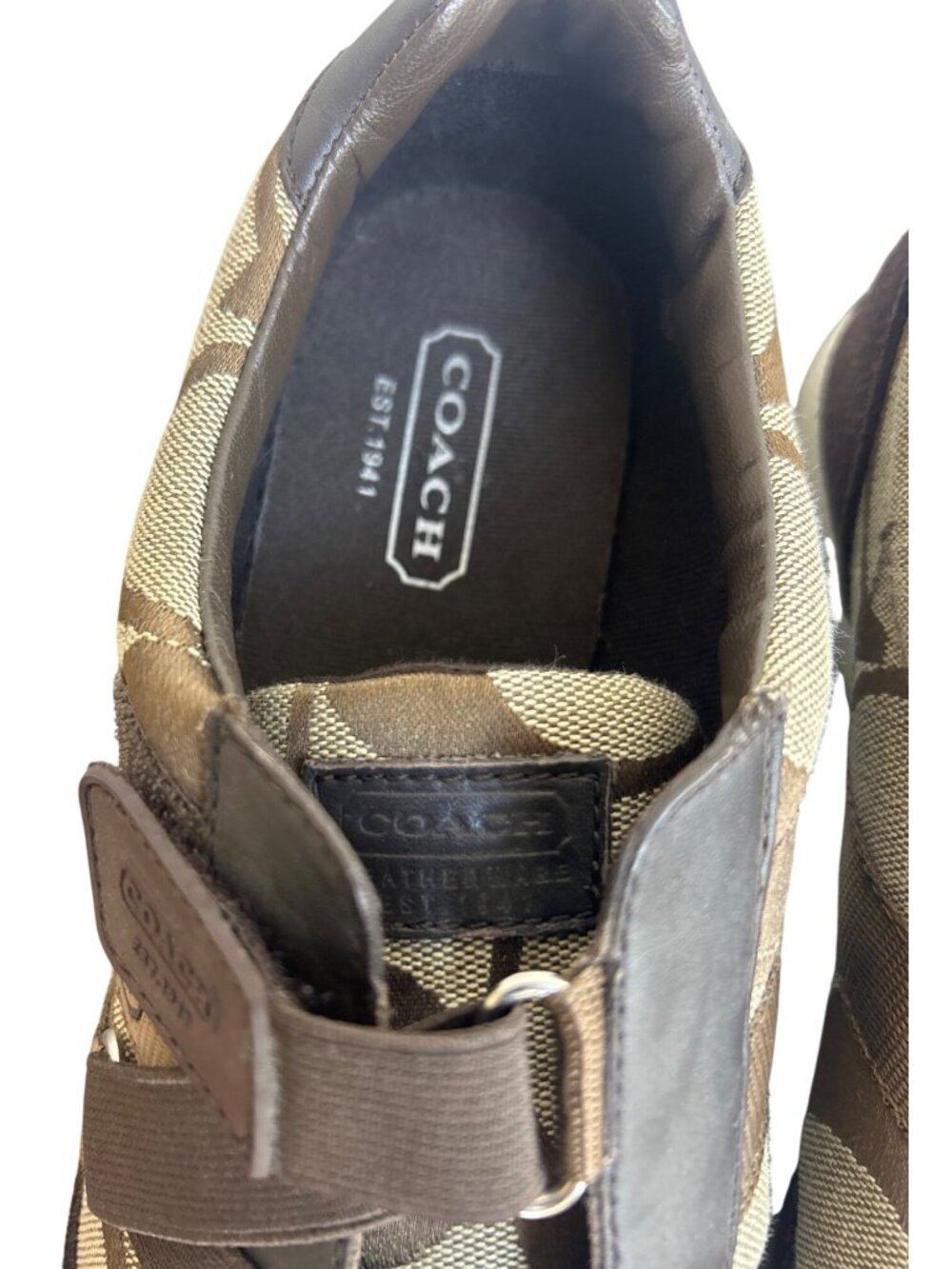 Coach Kyra Sneakers Women's 8M Brown Monogram Strap Y2K Designer Streetwear - Picture 8 of 9